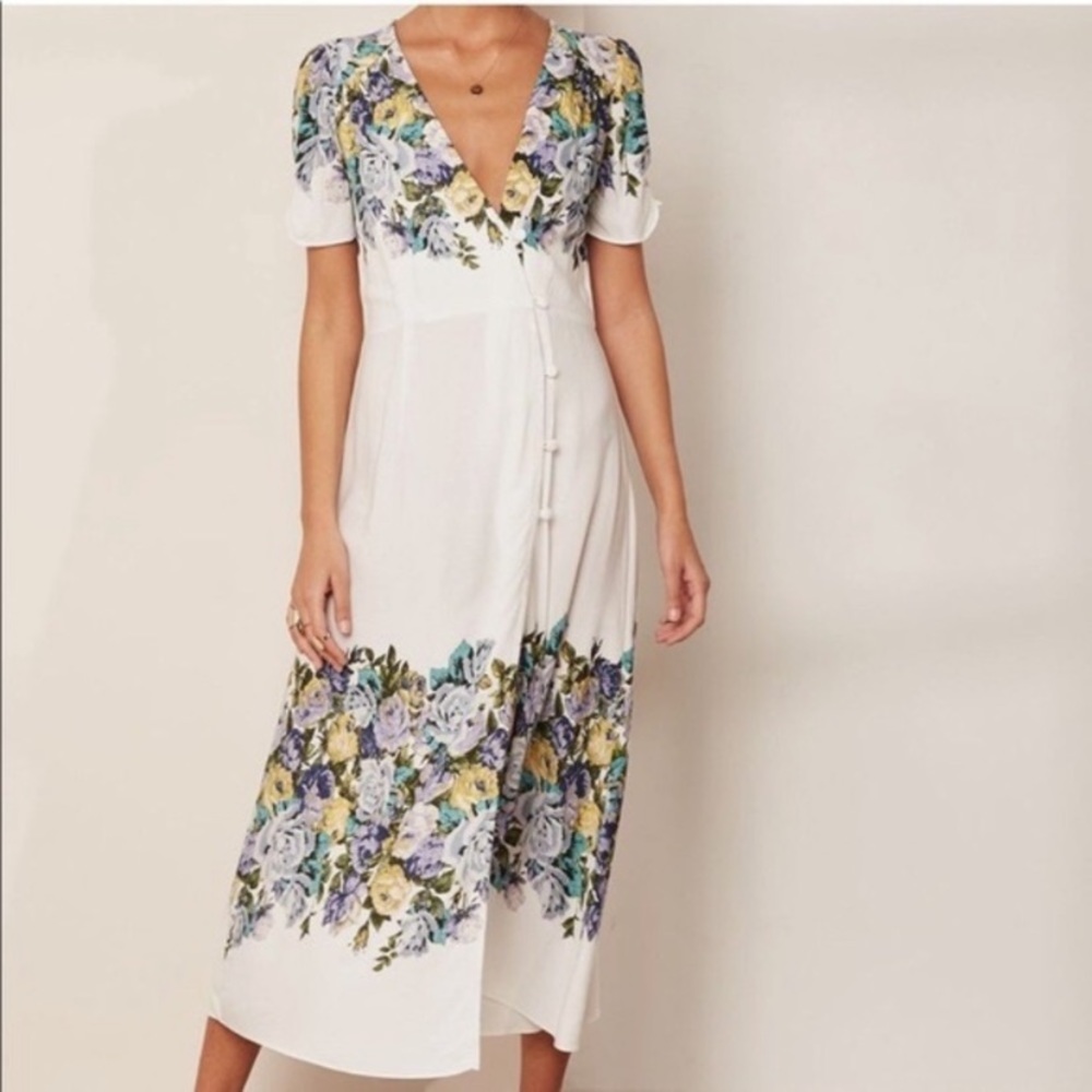 Free People Jaimie Floral Midi Dress— Size XS